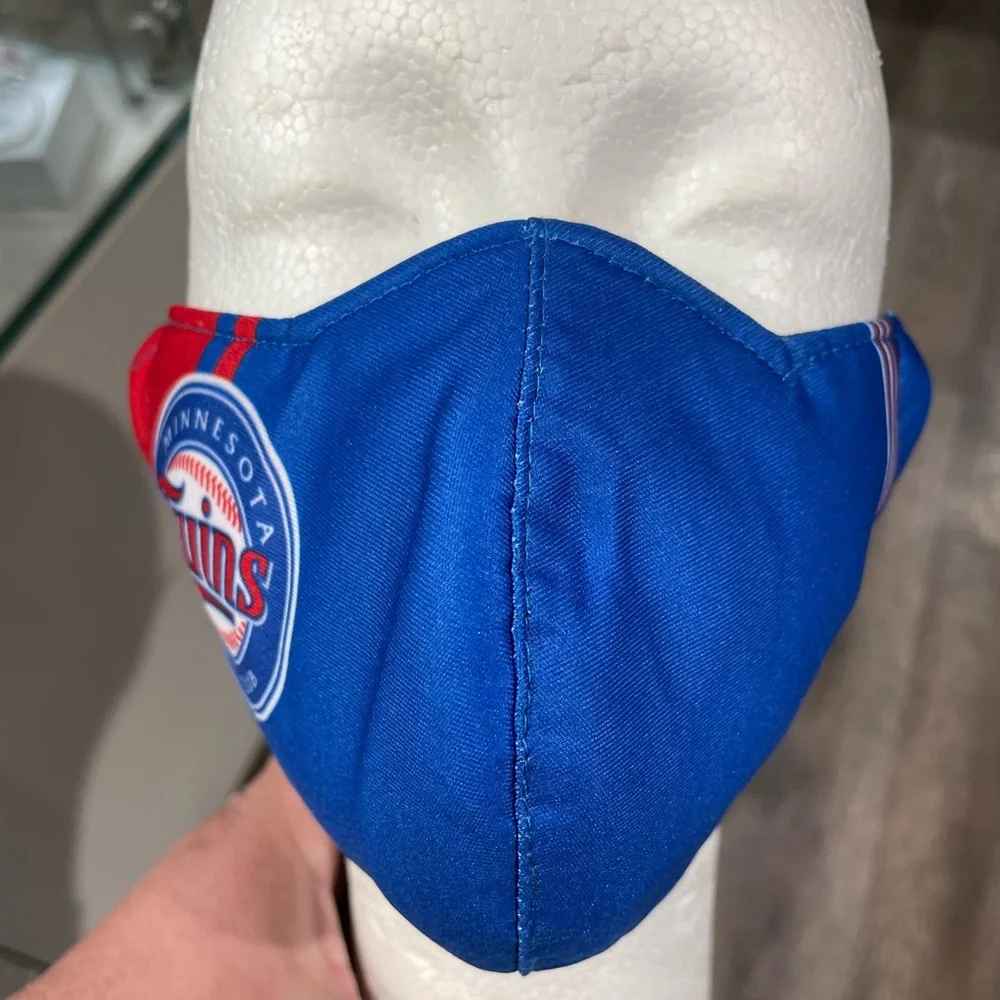 Minnesota Twins MLB Team Color Face Mask Logo ~ Adjustable ear laces ~ One Size